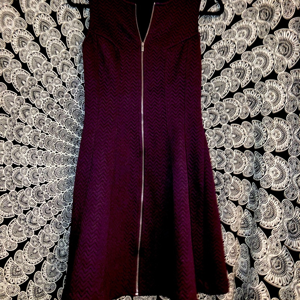 Maroon front zip dress